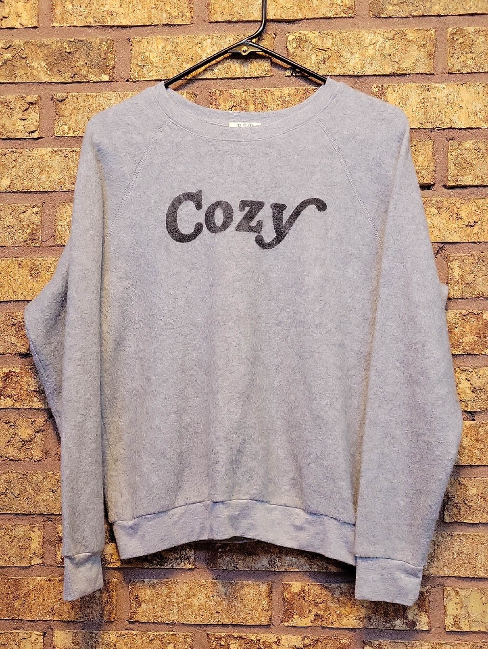 PST Project Social T  'Cozy' Crewneck Textured Sweater Light Gray Size Medium